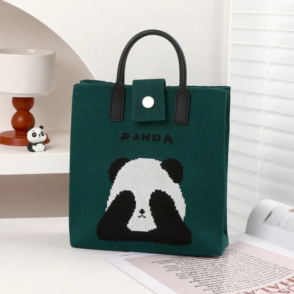 WPBGST000030 Everyday Casual Versatile Cute Covering Eyes Panda Tote Bag