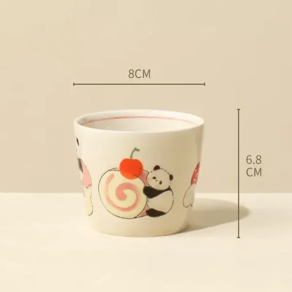 Exquisite Hand-Painted Cartoon Panda Ceramic Tea Cup