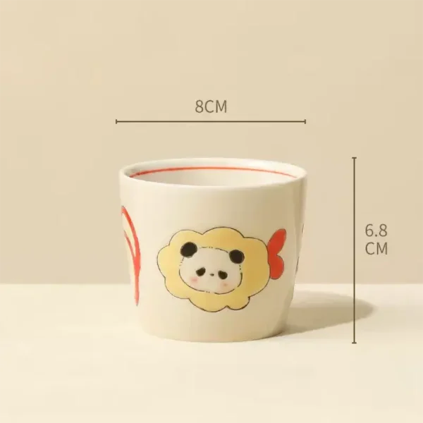 Exquisite Hand-Painted Cartoon Panda Ceramic Tea Cup
