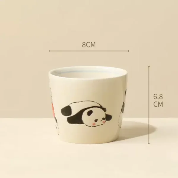 Exquisite Hand-Painted Cartoon Panda Ceramic Tea Cup