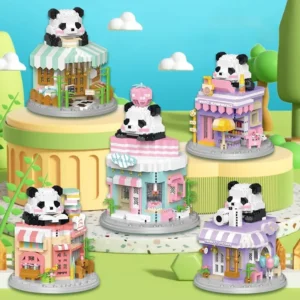 WPDTBB000177 Exquisite Panda Shop Mini Building Blocks Educational Toy