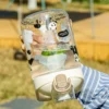 WPLSCPPC0101-04 Extra Large Capacity Panda Pattern Flip-Top Plastic Water Bottle