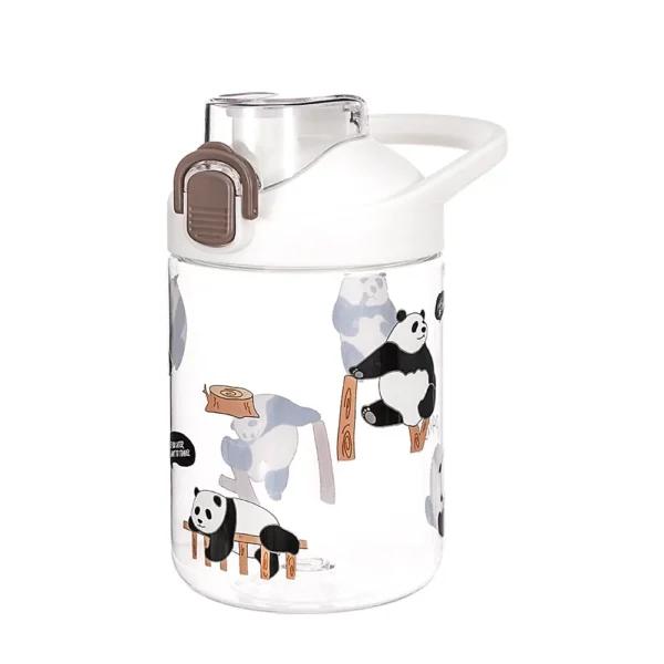 WPLSCPPC0101-05 Extra Large Capacity Panda Pattern Flip-Top Plastic Water Bottle
