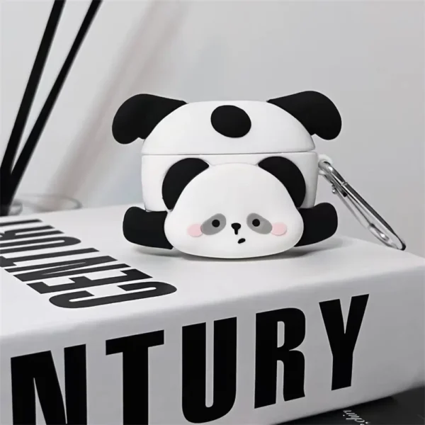 WPASEC000243-01 Fun Cartoon Falling Panda Apple AirPods Protective Case