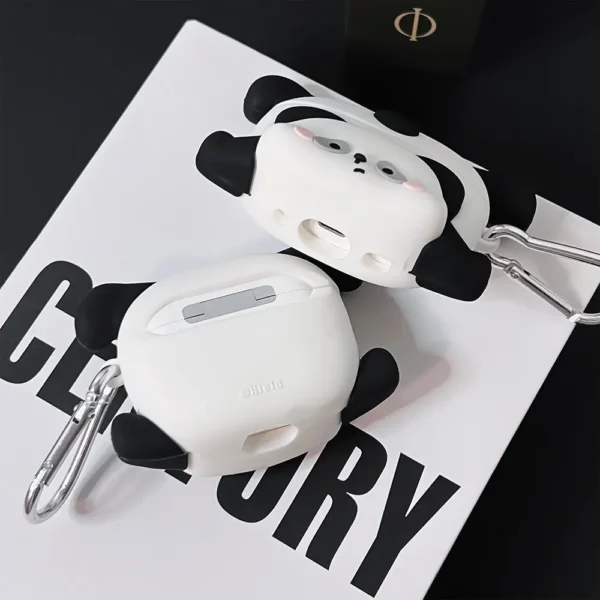 WPASEC000243-05 Fun Cartoon Falling Panda Apple AirPods Protective Case