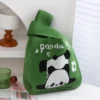 WPBGWB000113 Funny Handstand Panda Small Woven Tote Bag Green
