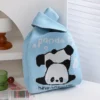 WPBGWB000111 Funny Handstand Panda Small Woven Tote Bag Light Blue
