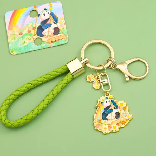 WPDCCM000080 Giant Panda Keychain Cute Cartoon Charm Travel Souvenir