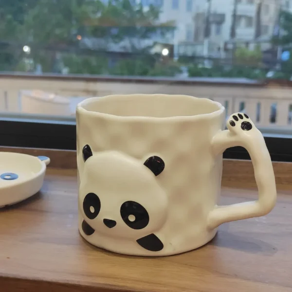 WPLSCPMU0187-02 Handcrafted Ceramic Panda Mug High-Quality Coffee Milk Cup