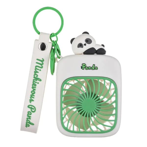 Handheld Cute Panda Portable Rechargeable Fan with Keychain