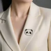 WPDCBR000187-0188-01 Handmade Embroidery Cute Panda Brooch Lapel Pin Accessory