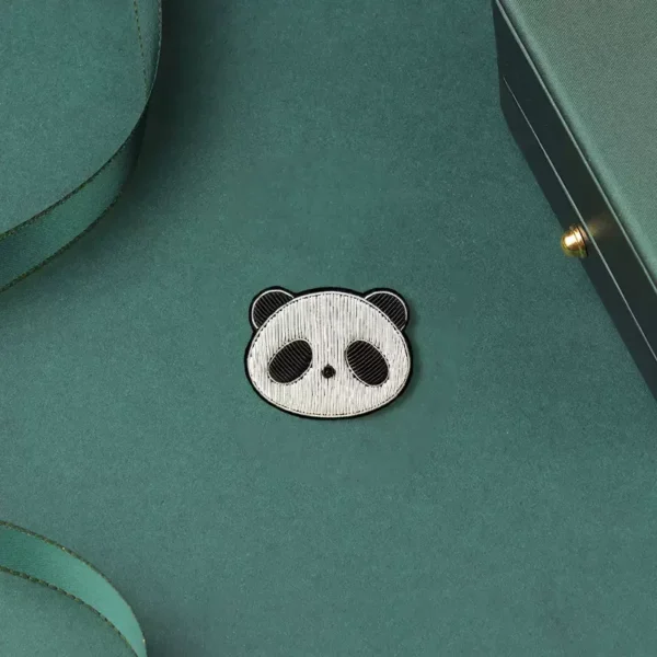 WPDCBR000187-0188-03 Handmade Embroidery Cute Panda Brooch Lapel Pin Accessory