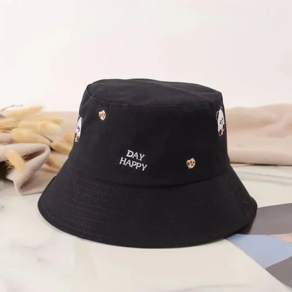 WPCTHABH0090 Happy Day Little Panda Bucket Hat Black