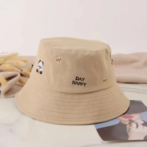 WPCTHABH0092 Happy Day Little Panda Bucket Hat Khaki