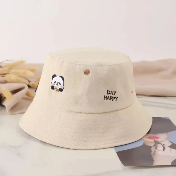 WPCTHABH0094 Happy Day Little Panda Bucket Hat Casual Outdoor Sun Hat