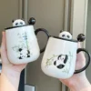 WPLSCPMU0205-0208-01 Happy Panda Ceramic Mug with Lid Coffee Cup Gift Boxed