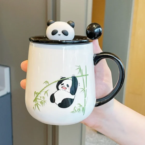 WPLSCPMU0205 Happy Panda Ceramic Mug with Lid Coffee Cup Gift Boxed