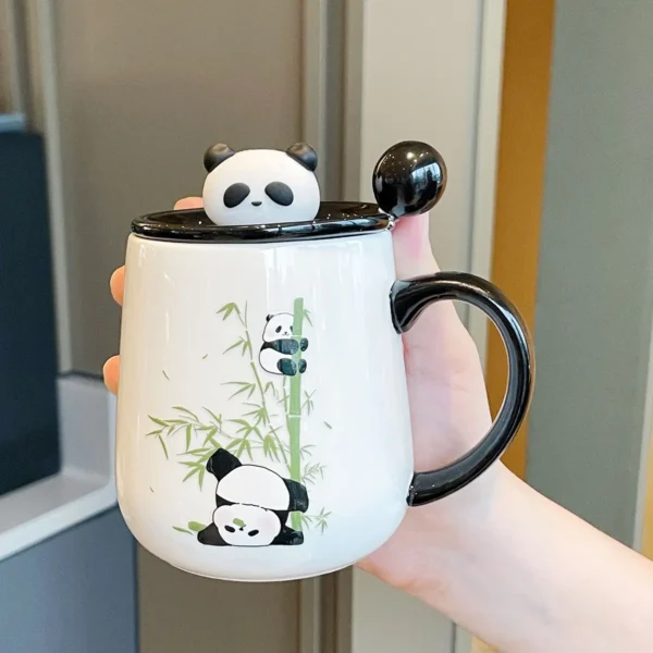 WPLSCPMU0206 Happy Panda Ceramic Mug with Lid Coffee Cup Gift Boxed