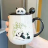 WPLSCPMU0207 Happy Panda Ceramic Mug with Lid Coffee Cup Gift Boxed