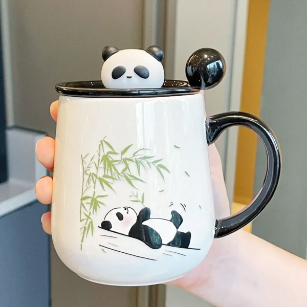 WPLSCPMU0207 Happy Panda Ceramic Mug with Lid Coffee Cup Gift Boxed