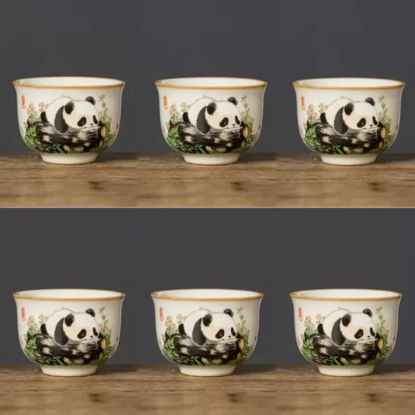 WPLSCPTC0044 High-End Ceramic Hand-Painted Panda Exquisite Tea Cup
