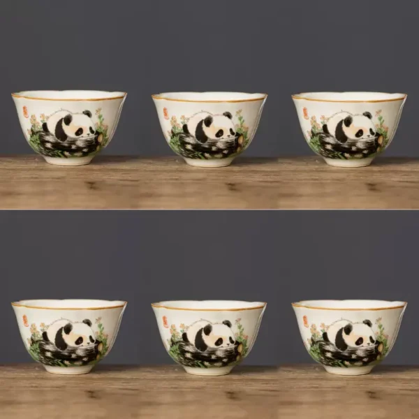 WPLSCPTC0045 High-End Ceramic Hand-Painted Panda Exquisite Tea Cup