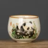 WPLSCPTC0043 High-End Ceramic Hand-Painted Panda Exquisite Tea Cup
