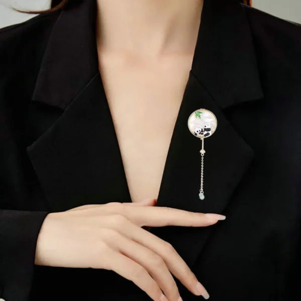 WPDCBR000140-02 High-End Chinese Style Panda Brooch Pin Fashion Accessory