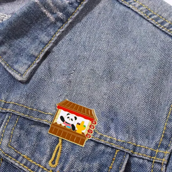 WPDCBR000144-0147-03 Hotpot Panda-Themed Brooch Cute Cartoon Badge Bag Accessory