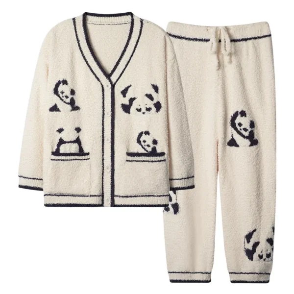 WPCTPM000254 Lazy Panda Half-Fleece Pajamas Women Winter Loungewear
