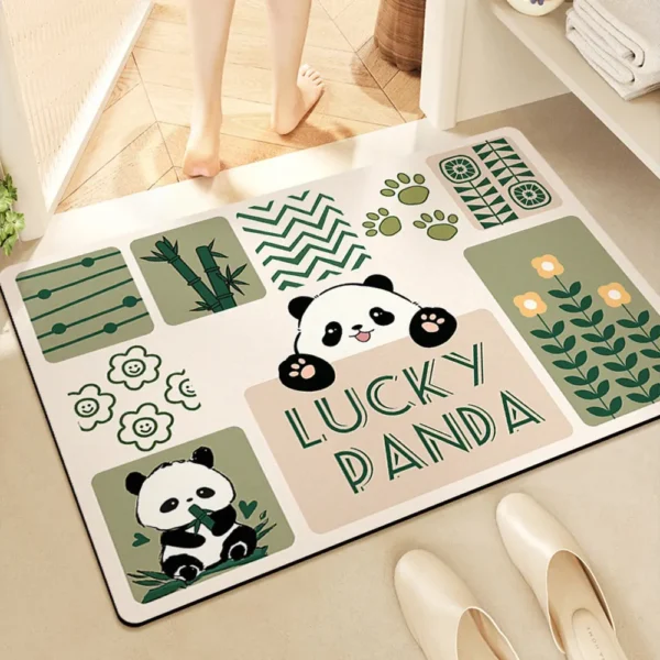 WPHHCR000164-0166-01 Lucky Panda Cartoon Quick-Dry Bathroom Mat Non-Slip Rug