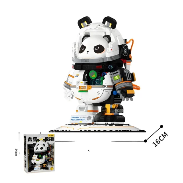 WPDTBB000183-02 Mechanical Panda Astronaut Building Blocks Trendy Ornament Gift