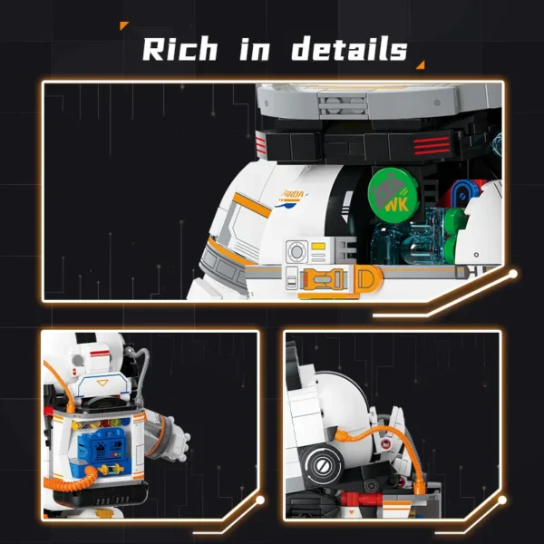 WPDTBB000183-03 Mechanical Panda Astronaut Building Blocks Trendy Ornament Gift