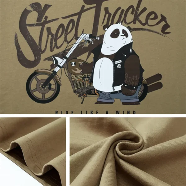 WPCTTS000612-617-03 Men's Lightweight T-Shirt with Vintage Cool Panda Biker Print
