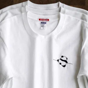 Minimalist Panda Embroidery Loose-Fit Pure Cotton T-Shirt