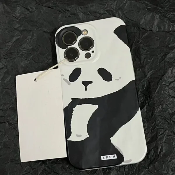 Minimalist Panda Pattern Apple iPhone Protective Case
