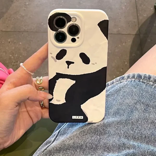 Minimalist Panda Pattern Apple iPhone Protective Case
