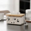 WPHHTB000273 Minimalist Panda Pattern Transparent Tissue Box Cover Home Use