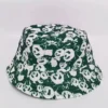 WPCTHABH0101 Multi-Color Casual Style Panda Print Sun Protection Bucket Hat Green