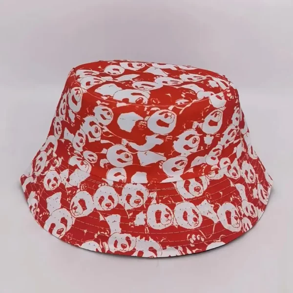WPCTHABH0099 Multi-Color Casual Style Panda Print Sun Protection Bucket Hat
