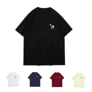 WPCTTS000526-WPCTTS000545 Retro Simple Fun Panda Print T-Shirt