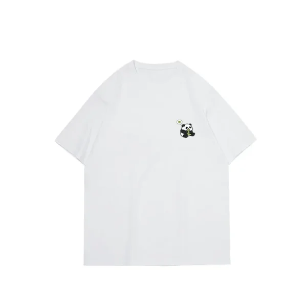 WPCTTS000530 Multi-Color Retro Simple Fun Panda Print Short-Sleeve T-Shirt
