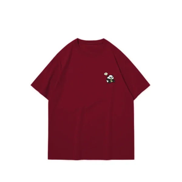 WPCTTS000538 Multi-Color Retro Simple Fun Panda Print Short-Sleeve T-Shirt