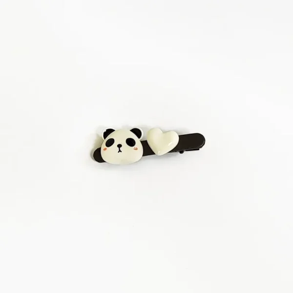 WPDCHA000239 Multicolor Cute Panda Heart Hair Clip Bangs Clip Hair Accessory