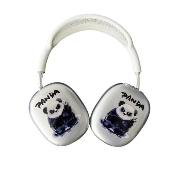 WPASEC000264-01 New Cool Panda Transparent Apple AirPods Max Protective Case
