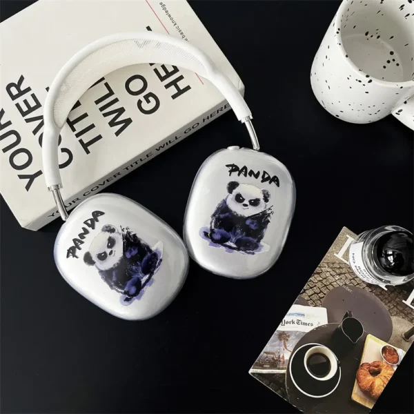 WPASEC000264-02 New Cool Panda Transparent Apple AirPods Max Protective Case