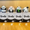 Original Wood Carving Style Panda Figurine Exquisite Desk Decor
