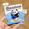 WPDCBR000199-02 Paid Overtime Panda Original Cute Metal Brooch Badge Pin