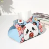 WPHHTB000254 Painting Style Panda Pattern Tissue Box Home Tissue Organizer Blue