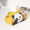 WPHHTB000256 Painting Style Panda Pattern Tissue Box Home Tissue Organizer Yellow